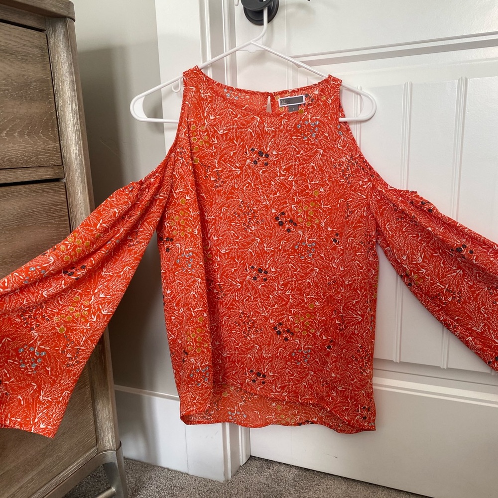 Bare Shoulder Peek-a-Boo Blouse